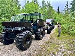 Заброска в Карелии, вездеход в Карелии,